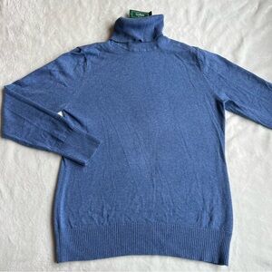 New L.L. Bean Classic Blue Turtleneck Sweater